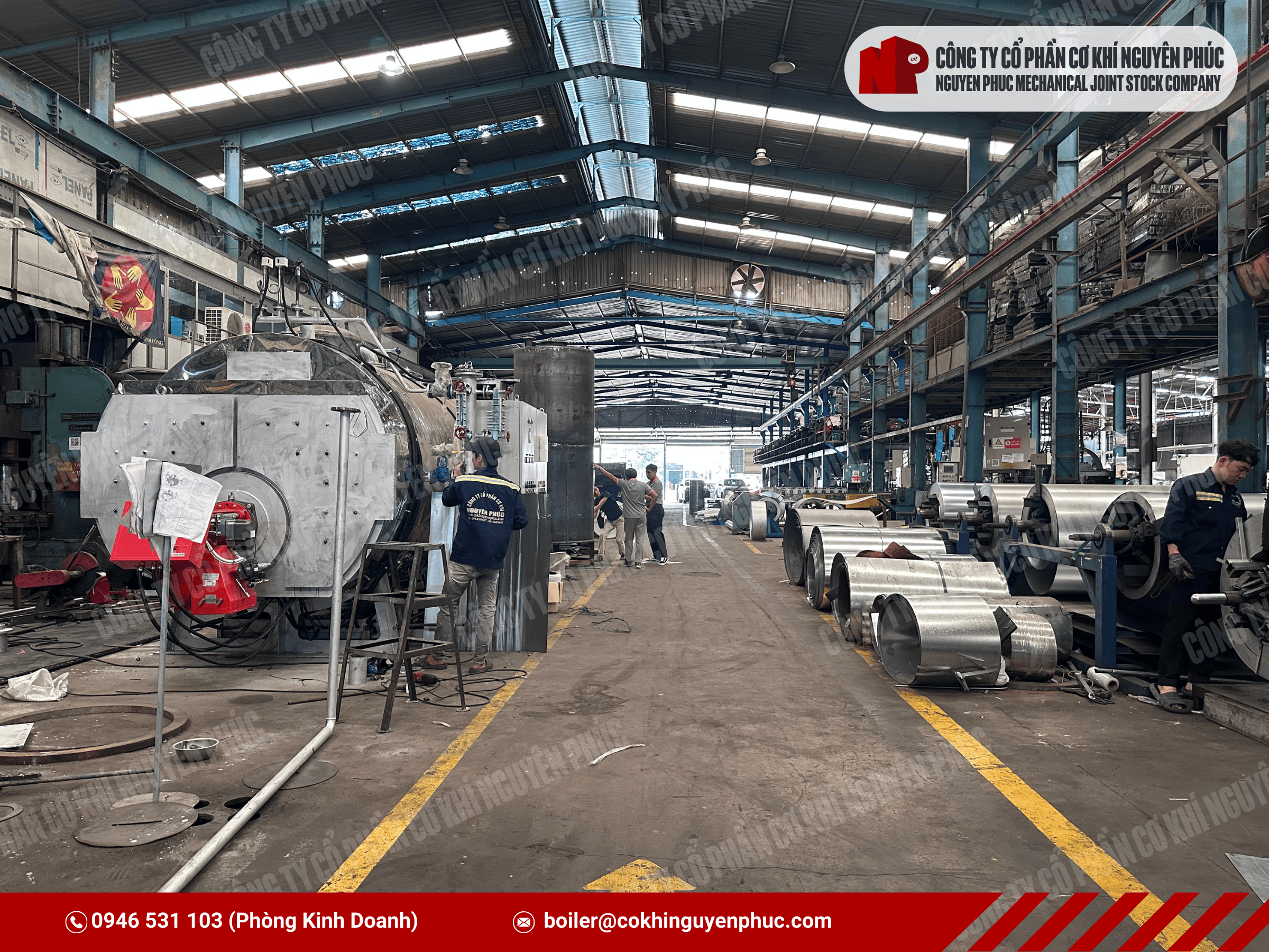 hệ thống lò hơi đốt dầu kết hợp điện công suất 4 tấn hơi/giờ