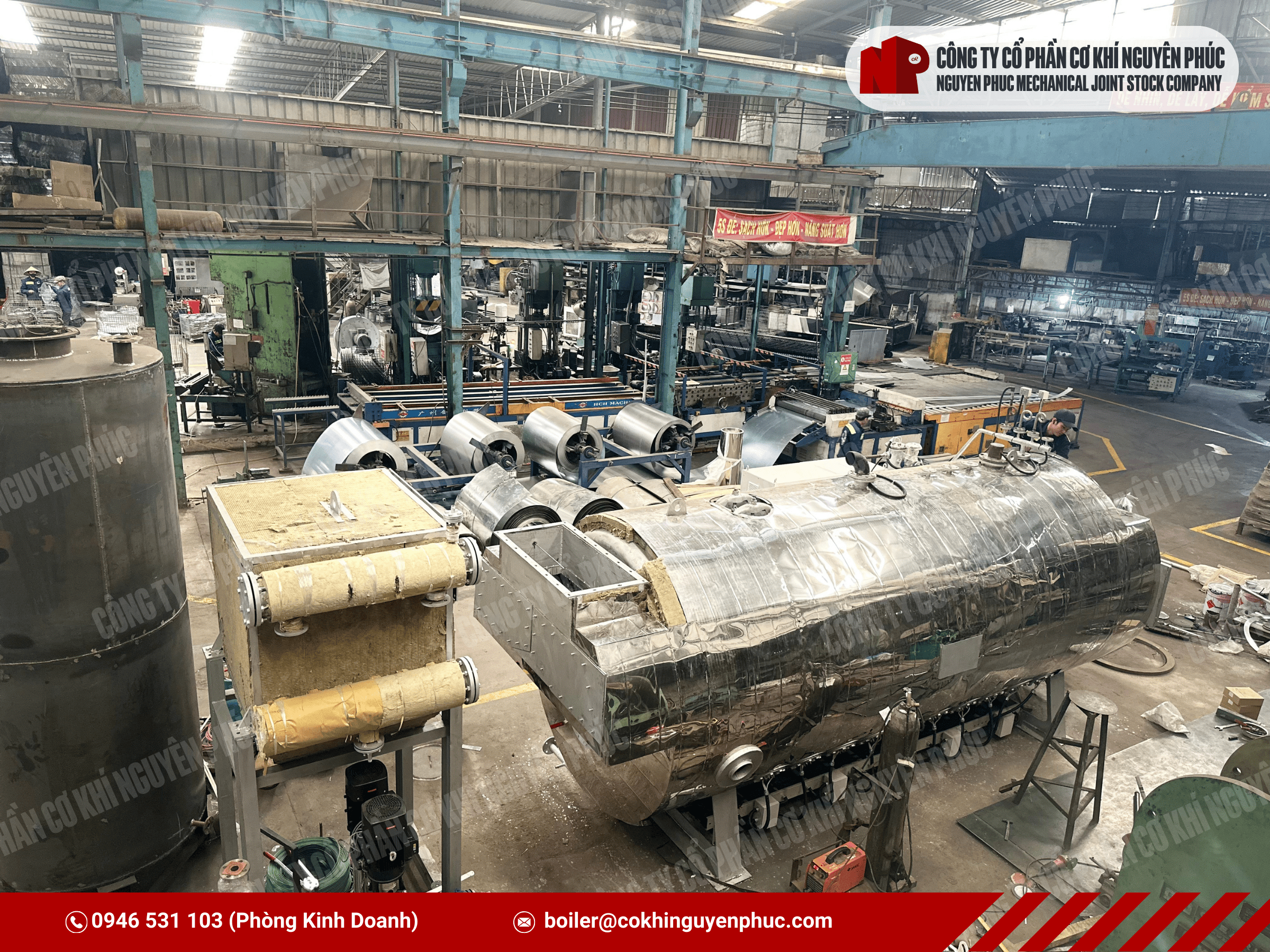 hệ thống lò hơi đốt dầu kết hợp điện công suất 4 tấn hơi/giờ
